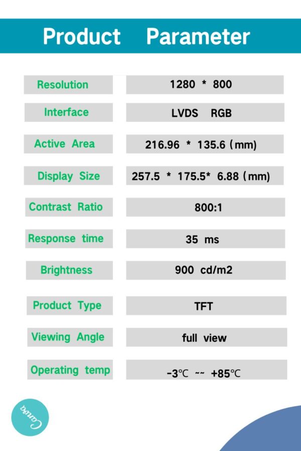 TFT display 10.1 inch 1280*800 IPS Square LCD display  10.1 inch thin film transistor screen control panel Industrial control screen - Image 4