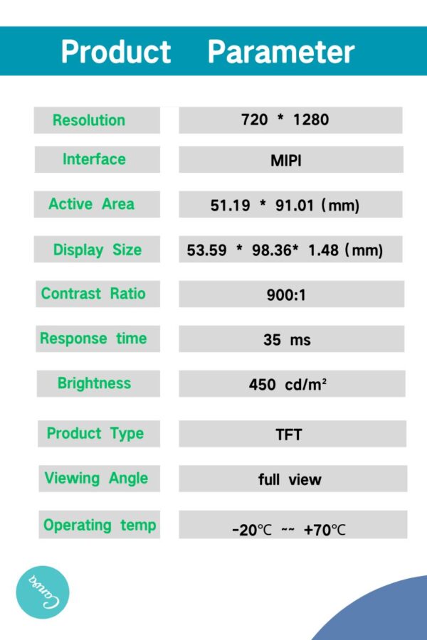 TFT display 4.1 inch 720*1280 IPS Square LCD display  4.1 inch thin film transistor screen control panel - Image 3