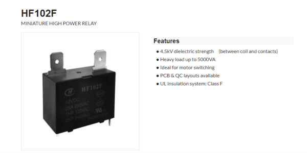 HF102F(HongFa) Miniature High Power Relay - Image 3