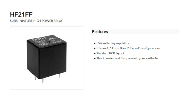 HF21FF(HongFa) Subminiature High Power Relay - Image 3