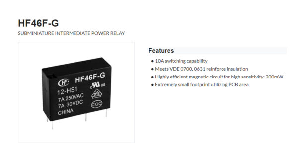 HF46F-G(HongFa) Subminiature High Power Relay - Image 3
