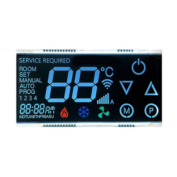 Motorcycle white backlit LCD 7 monochrome segment LCD display LCD module customized VA full view transistor Industrial control screen