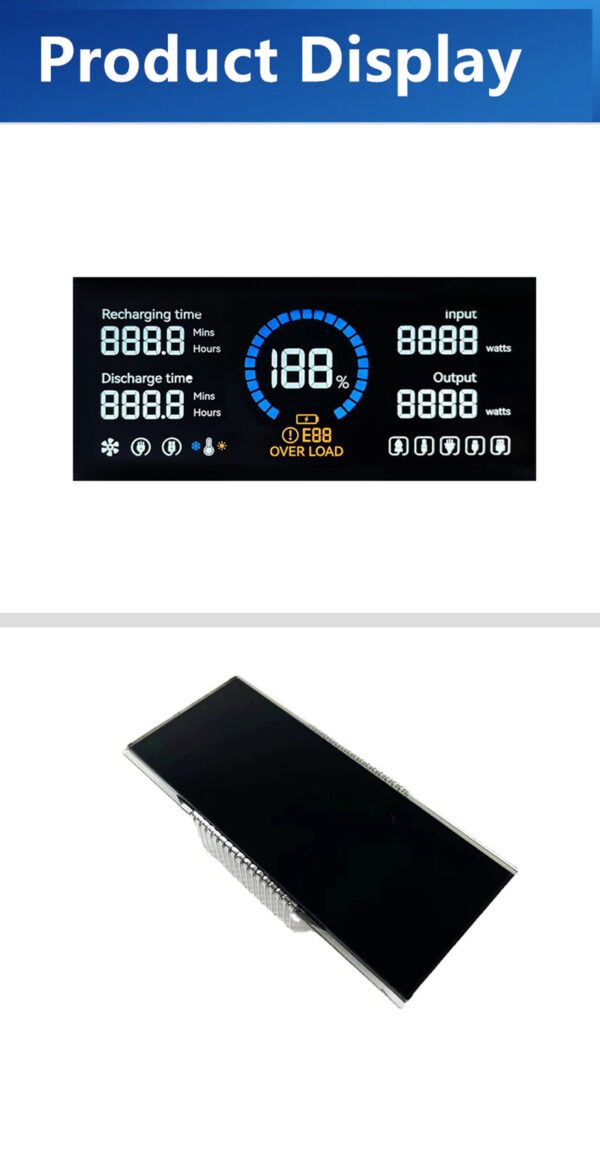 Motorcycle white backlit LCD 7 monochrome segment LCD display LCD module customized VA full view transistor Industrial control screen - Image 6