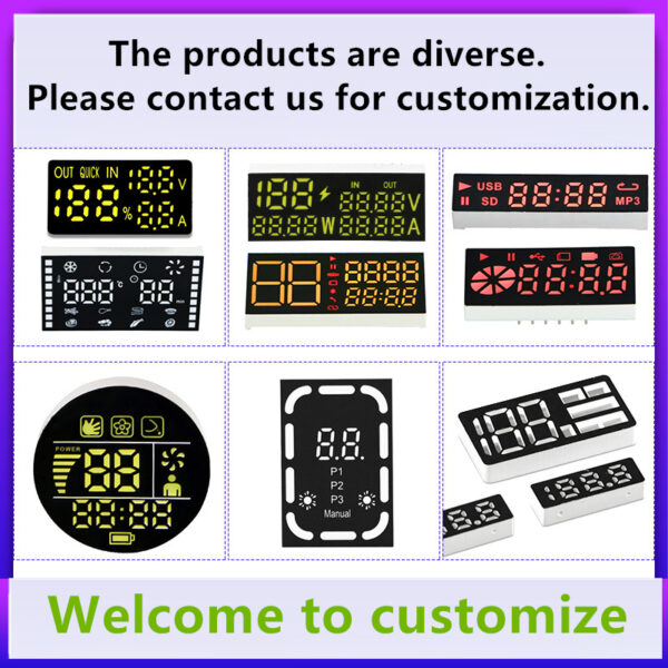 Motorcycle white backlit LCD 7 monochrome segment LCD display LCD module customized VA full view transistor Industrial control screen - Image 4